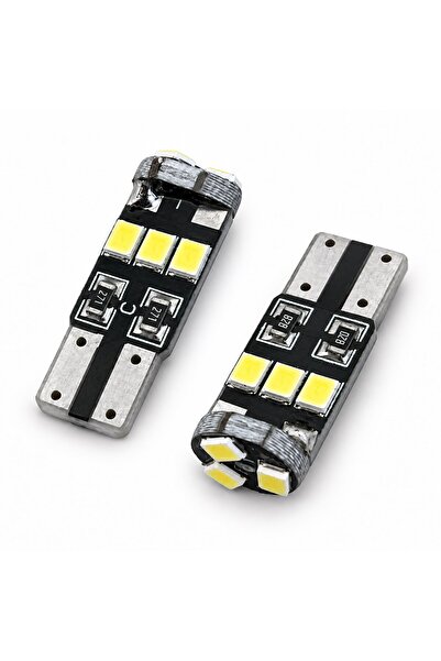 T10 Dipsiz LED Ampul 9 LED Beyaz Işık Park Plaka Tavan Aydınlatma 12V (2 Adet)