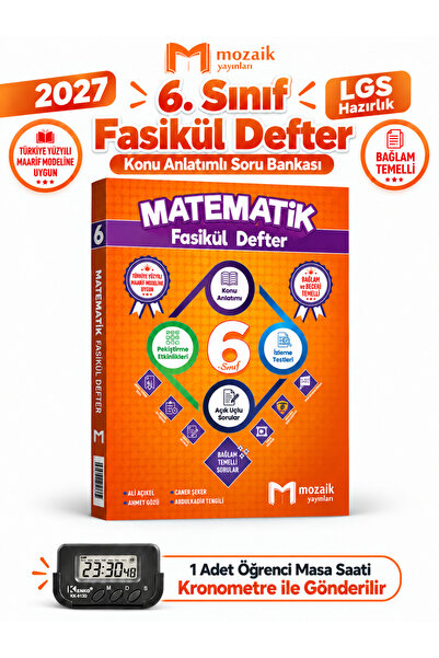Mozaik Yayınları 2027 6.Sınıf MATEMATİK %100 Maarif Modele Uygun Bağlam Temel...