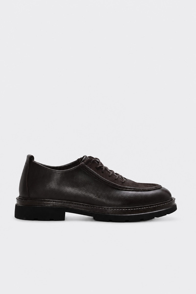 FAST STEP Genuine Leather Brown Men's Classic Shoes 166Ma1049
