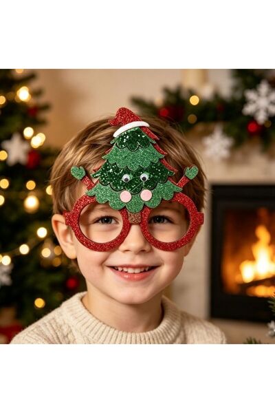 Kmt Style Festive party glasses with Christmas tree figurine, Christmas party...