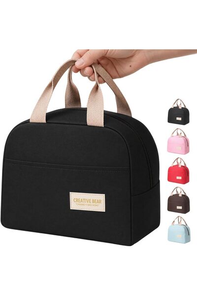 casme Small insulated lunch box for women and men with a square carry bag wit...