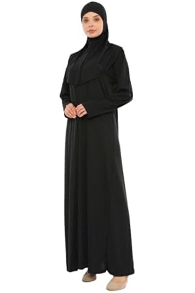 elanesa عباية صلاة نسائية بسحاب وحجاب، فستان إسلامي محتشم بطول كامل للصلاة وا...
