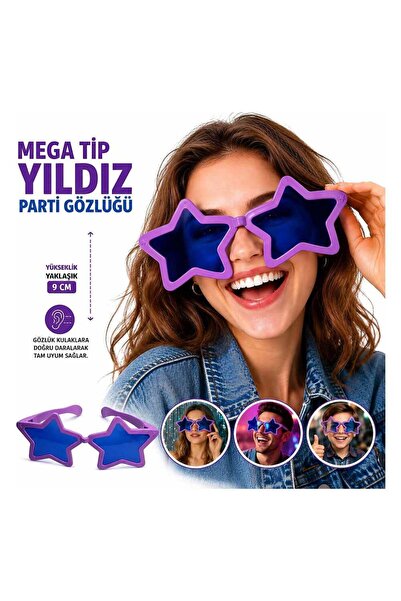 evimdeyokyok Mega Tip Star Party Glasses Purple Color