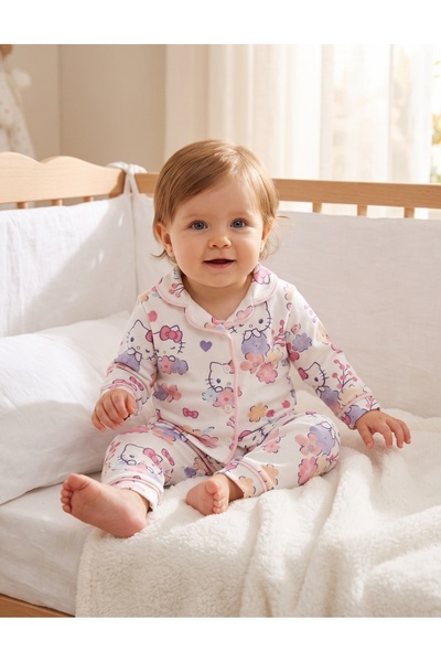 MiniKids Pijama imprimata Hello Kitty, cu roz
