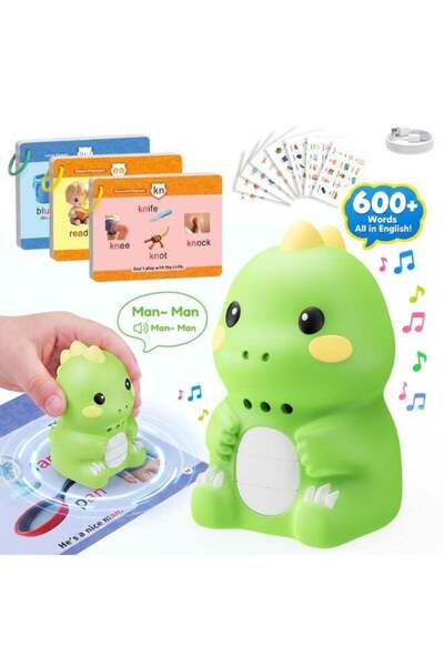 Generic Dinosaur Talking Pen with Phonics Flash Cards, 600+ English Words, 12...