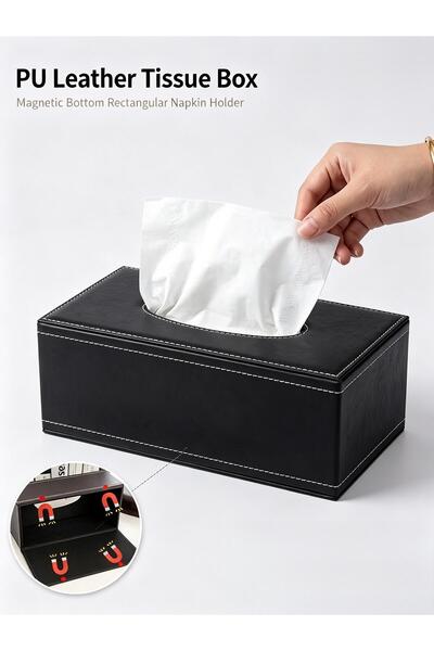 Generic Tissue Holders, PU Leather Waterproof Toilet Paper Holder, Tissue Box...
