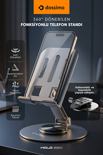 Dossimo Hold 360 Metal Dönebilen Ayarlanabilir Kaymaz Tabanlı Taşınabilir Kat...