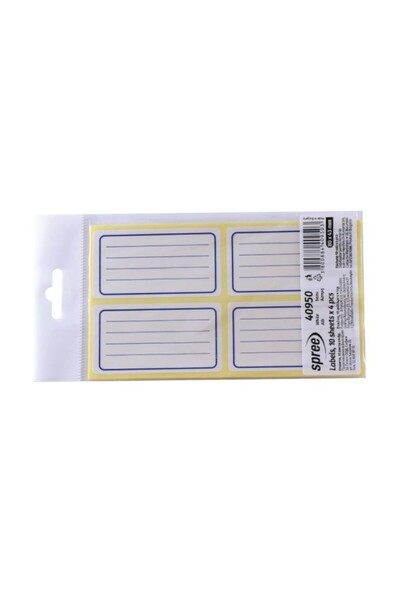 Spree Set 4 x 10 Coli Etichete pentru Caiete Spree, Alb