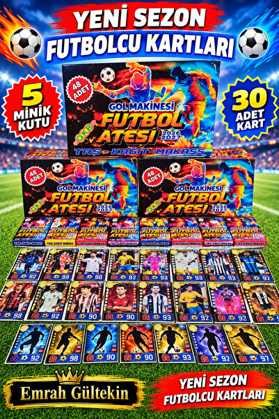 Emrah Gültekin Futbolcu Kartları 5 Mini Kutu 30 Adet | Futbol Ateşi Kart Oyun...