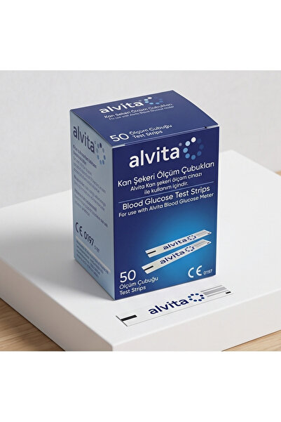 Alvita Kan Şekeri Ölçüm Çubuğu Stripleri 50 Adet - Yeni Üretim / Uzun Miatlı