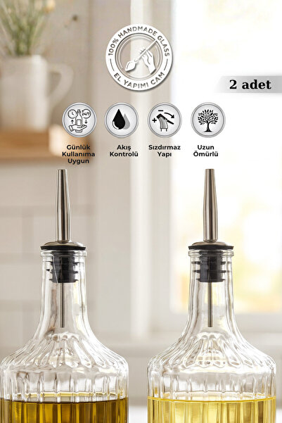 Glamis Selen Concept Paslanmaz Çelik Uçlu Sızdırmaz Yağdanlık Kapağı ve Şişe ...