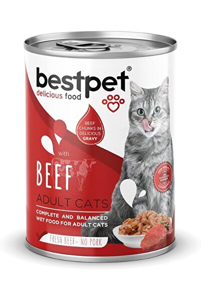 Bestpet طعام رطب للقطط البالغة مع قطع لحم بقري طازج وصلصة، 400 جرام