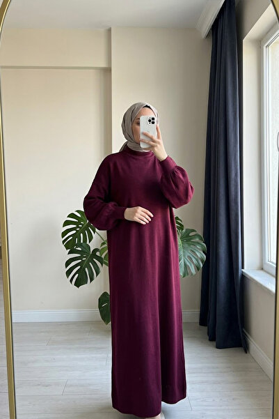 Beyome Women's Knitwear Turtleneck Dress Long Sleeve Maxi Length Relaxed Fit ...