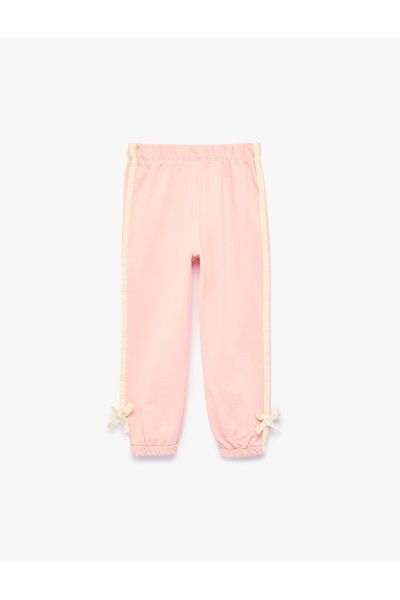 Koton Baby Girl Bowknot Elastic Waist Cotton Ribbed Jogger Sweatpants
