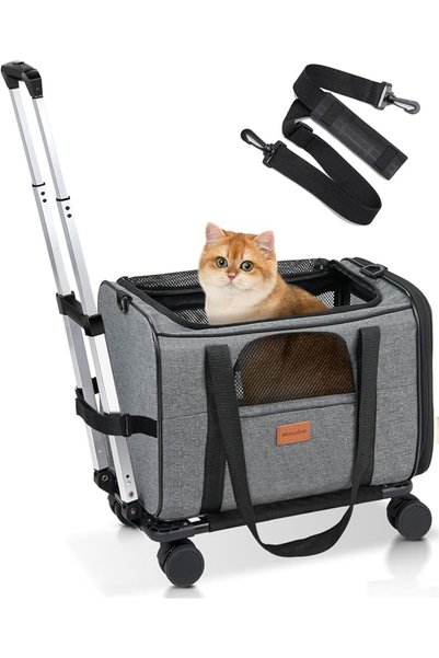 Morpilot Morbylot Airline-Approved Cat Dog Carrier with Wheels Small Pet Roll...