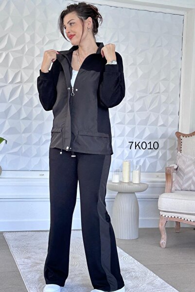 İnce Topuk Parachute Garnished Modal Suit 7K010