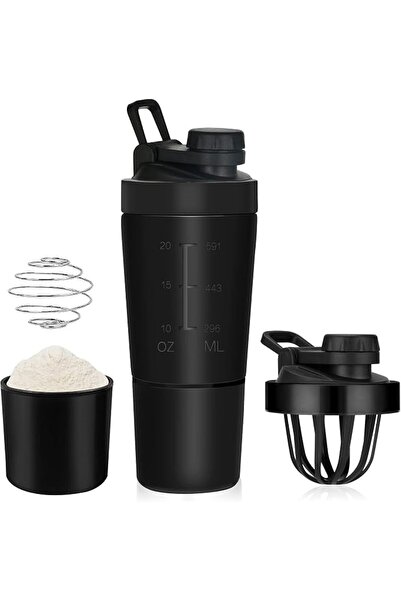 KOWVOWZ Protein Shaker, Stainless Steel Shaker Bottle, Leak-Proof Protein Sha...