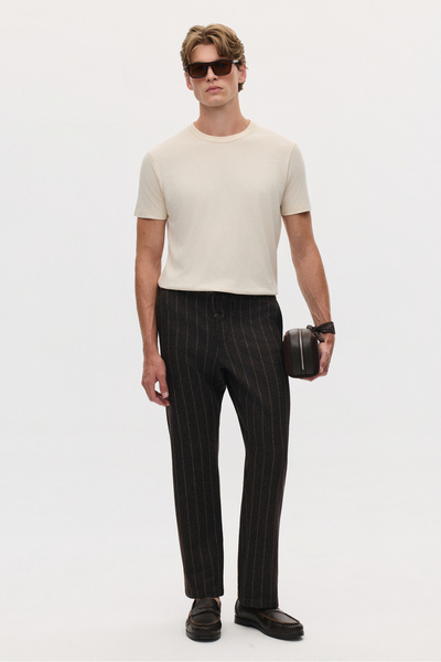 Justboga Astoria Cotton Blend Striped Trousers