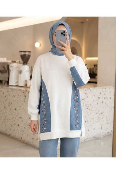 azramfashıon tekstil AZRAM KADIN MODERN ÇİÇEK DESEN TUNİK