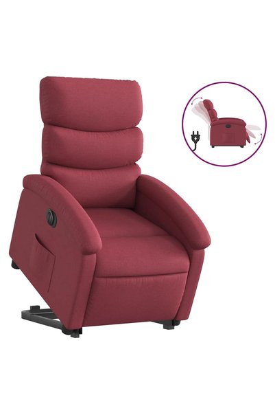 vidaxl Fotoliu electric rabatabil cu ridicare, roșu vin, textil