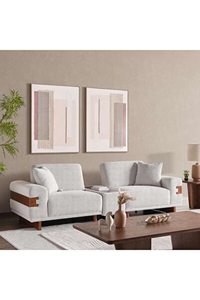 PAN HOME Zentro 4 Seater Sofa - Light Beige