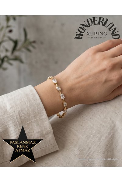 XUPING JEWELRY Trend Asimetrik Kadın Bileklik 17 + 2 cm Uzatma Genişliği 0.6 ...