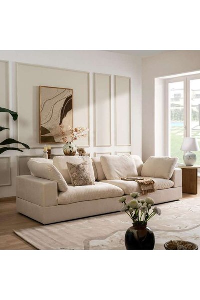 PAN HOME Kramen 4 Seater Sofa- Beige