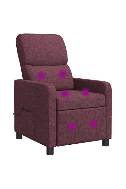 vidaxl Reclinabil cu masaj Violet Poliester