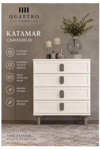 QUATTRO HOME KATAMAR ÇAMAŞIRLIK -Genişlik: 80 cm Yükseklik: 100 cm Derinlik: ...