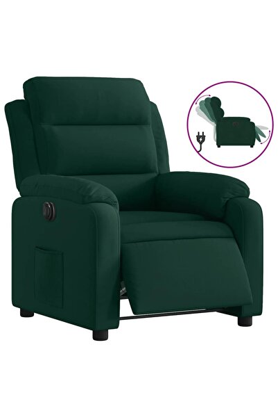 vidaxl Fotoliu rabatabil electric, verde închis, catifea
