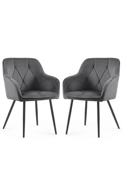 Akord Furniture Factory Set de 2 scaune de dining tapițate Diamante, 55x58x83...