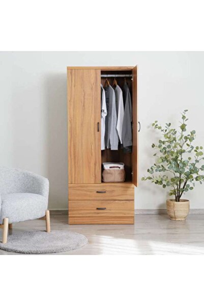 PAN HOME Zoyal 2 Door Wardrobe Mdf - Walnut