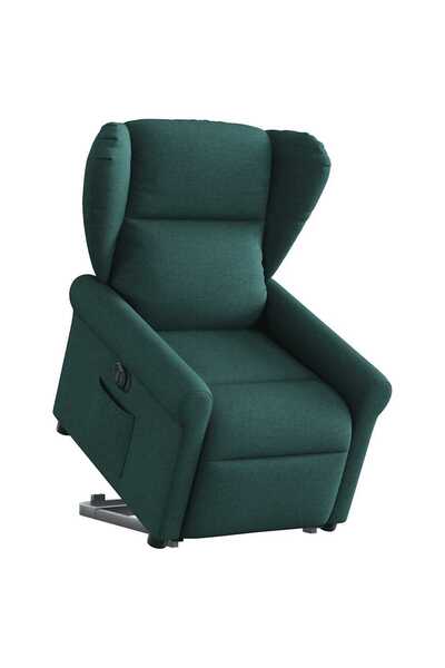 vidaxl Fotoliu electric rabatabil cu ridicare, verde închis, textil