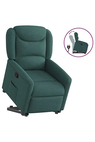 vidaxl Fotoliu rabatabil ridicare pe verticală, verde închis, textil