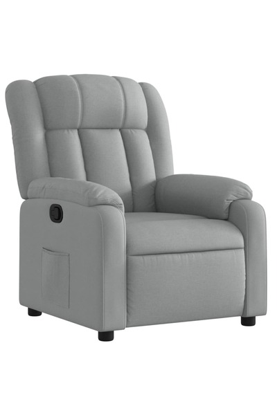 vidaxl Fotoliu rabatabil, gri deschis, material textil