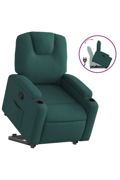 vidaxl Fotoliu rabatabil ridicare pe verticală, verde închis, textil