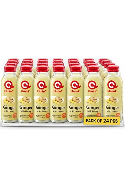 QminC Ginger Honey Flavoured Drink with Vitamins D, E, C and Zinc 24 x 150 ml