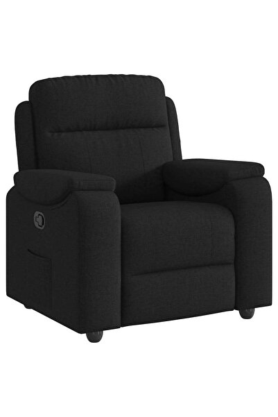 vidaxl Fotoliu rabatabil, negru, material textil
