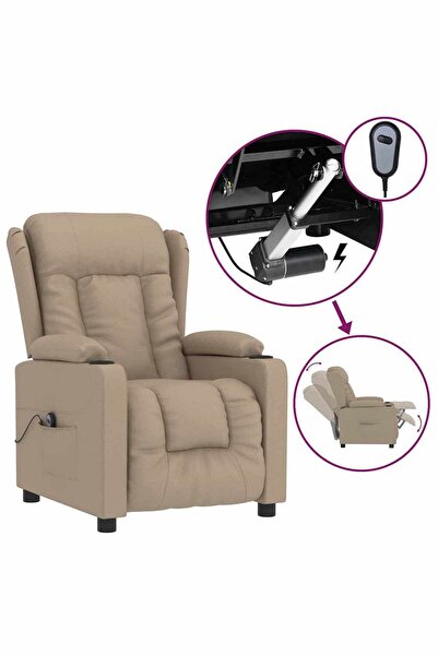 vidaxl Fotoliu rabatabil electric, cappuccino, piele ecologică
