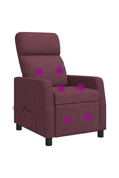vidaxl Reclinabil cu masaj Violet Țesătură