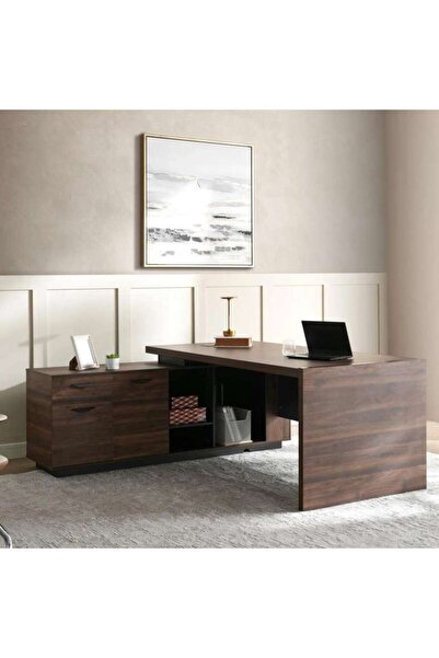 PAN HOME Tiber Office Desk - Walnut