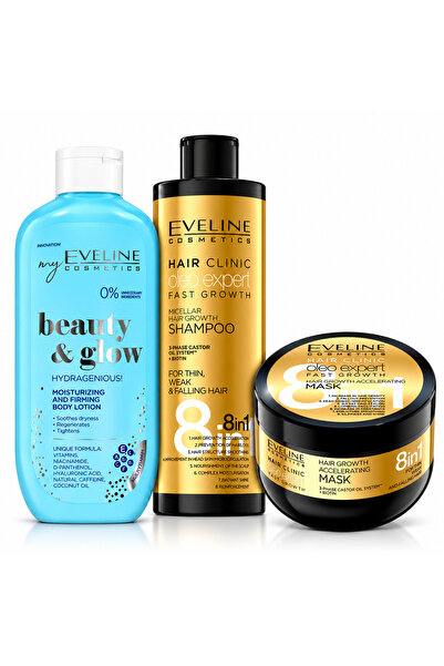 Eveline Cosmetics Set Eveline Păr + Corp – Șampon Oleo Expert Fast Growth 400...