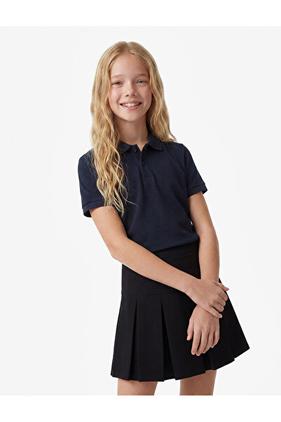 Koton Cotton Short Sleeve Basic Polo Collar School T-Shirt