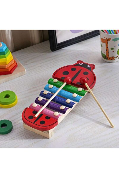 PAN HOME Kids Wooden Musical Table Xylophone 16x11 Cm - Multi