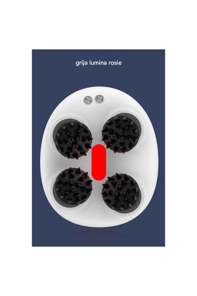 arvada Aparat masaj scalp Arvada® BeautyPro, EMS, vibratii, lumina rosie, acumulator 1200 mAh, Alb/Negru