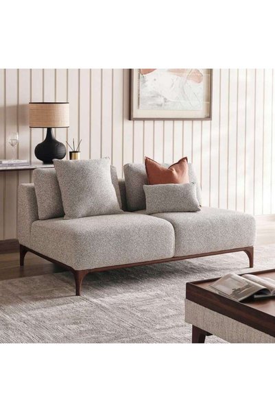 PAN HOME Grimm 2 Seater Armless Chair - Grey