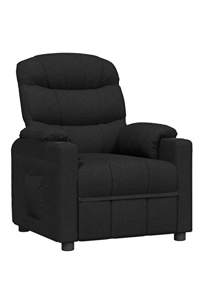 vidaxl Fotoliu rabatabil, negru, material textil
