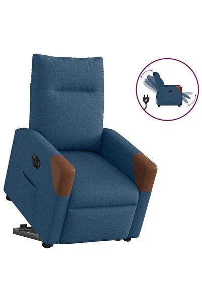 vidaxl Fotoliu electric rabatabil cu ridicare, albastru, textil