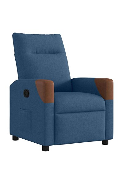 vidaxl Fotoliu rabatabil, albastru, material textil