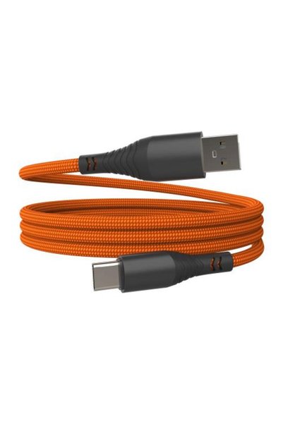 Hammer Καλώδιο σύνδεσης USB 2.0 Μαγνητικό Πλεκτό USB A σε USB C 65W 1μ Πορτοκαλί